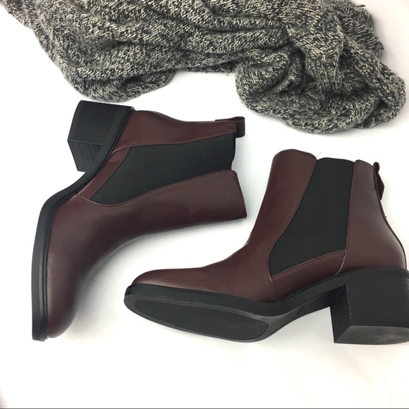 Zara Shoes - BRAND NEW Zara Red Wine Chelsea Ankle Boot